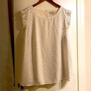 LOFT Plus size 20 sleeveless blouse in off-white/soft white